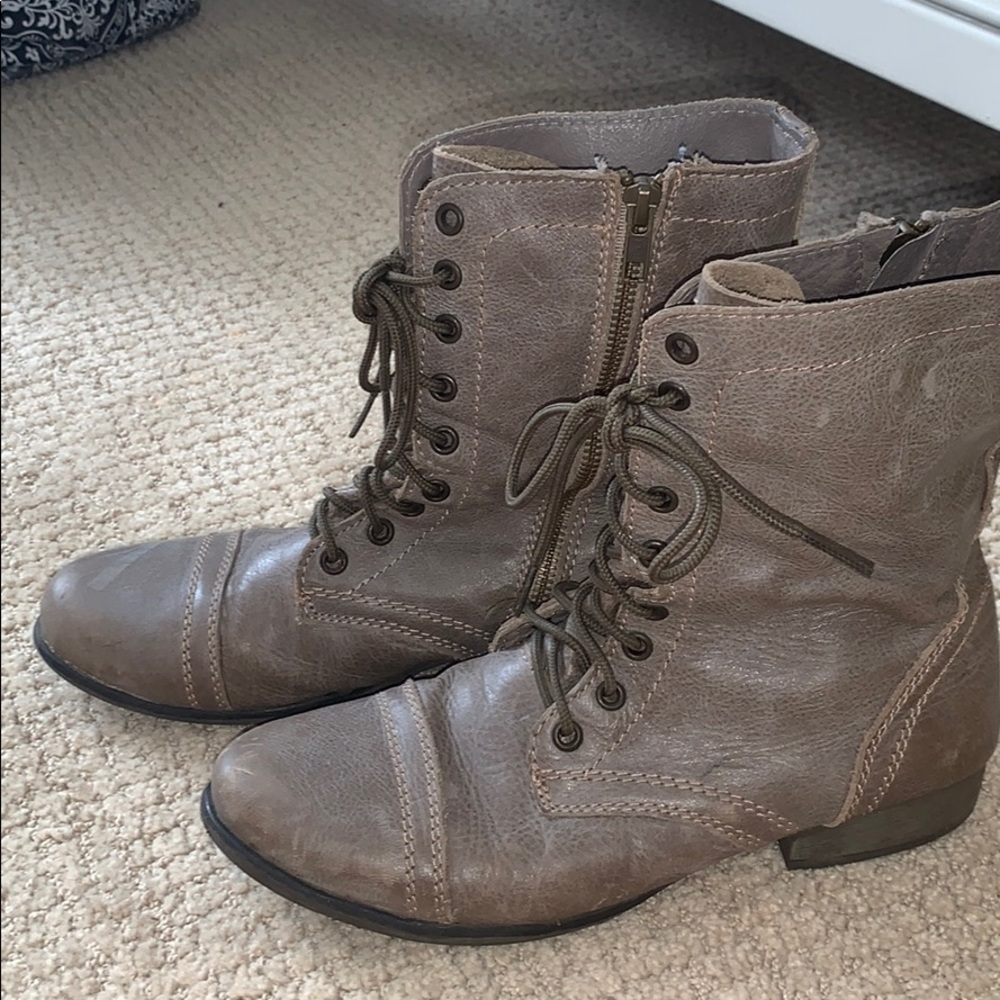 Steve Madden Brown/Gray Combat Boots